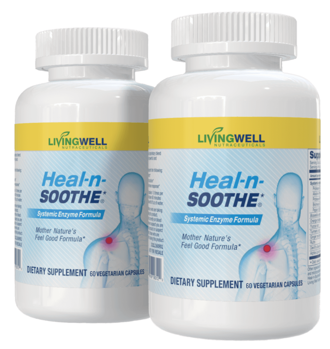 Two 60-count bottles of Heal-n-Soothe with FREE ribbon