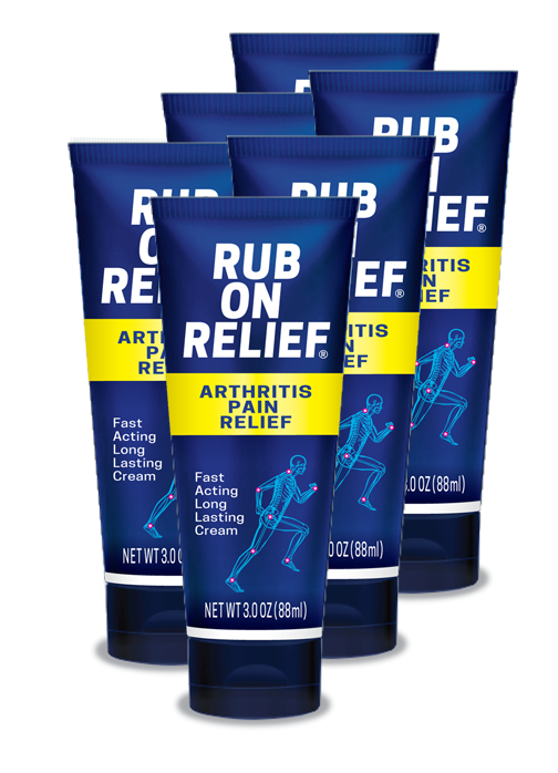Rub On Relief&reg; &mdash; 6 Tubes. Regular Price $239.70, YOUR PRICE $54.00, SAVE 77%.