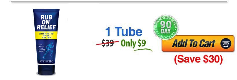 Rub On Relief&reg; &mdash; 1 Tube. $39 Only $9 (Save $30). 90-Day 100% Money-Back Guarantee. Add To Cart.