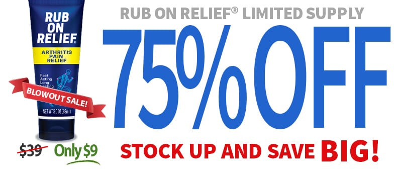 Rub On Relief&reg; Limited Supply &mdash; 75% OFF. Blowout Sale! Stock Up And Save BIG! $39 Only $9