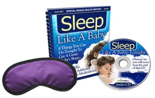 Sleeping mask with Sleep Like A Baby CD, and Healthy Sleep Habits Guide