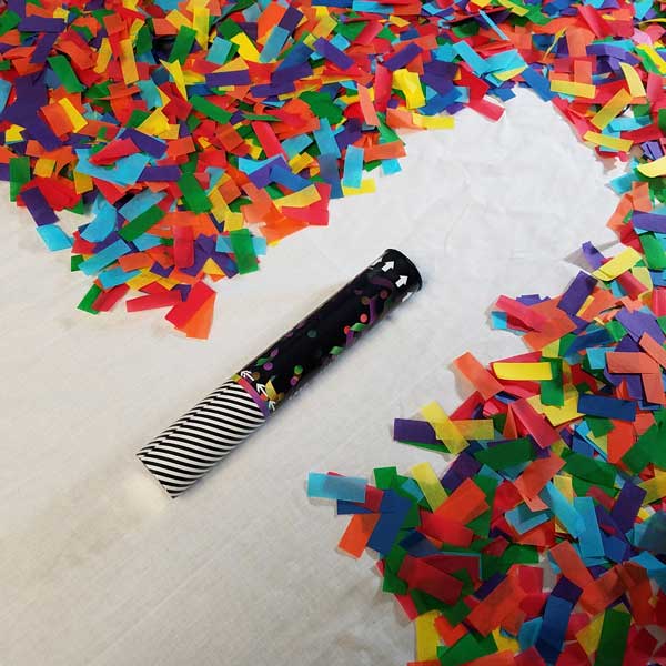 Disposable Confetti Cannon with Confetti or Streamers 3 Sizes Many